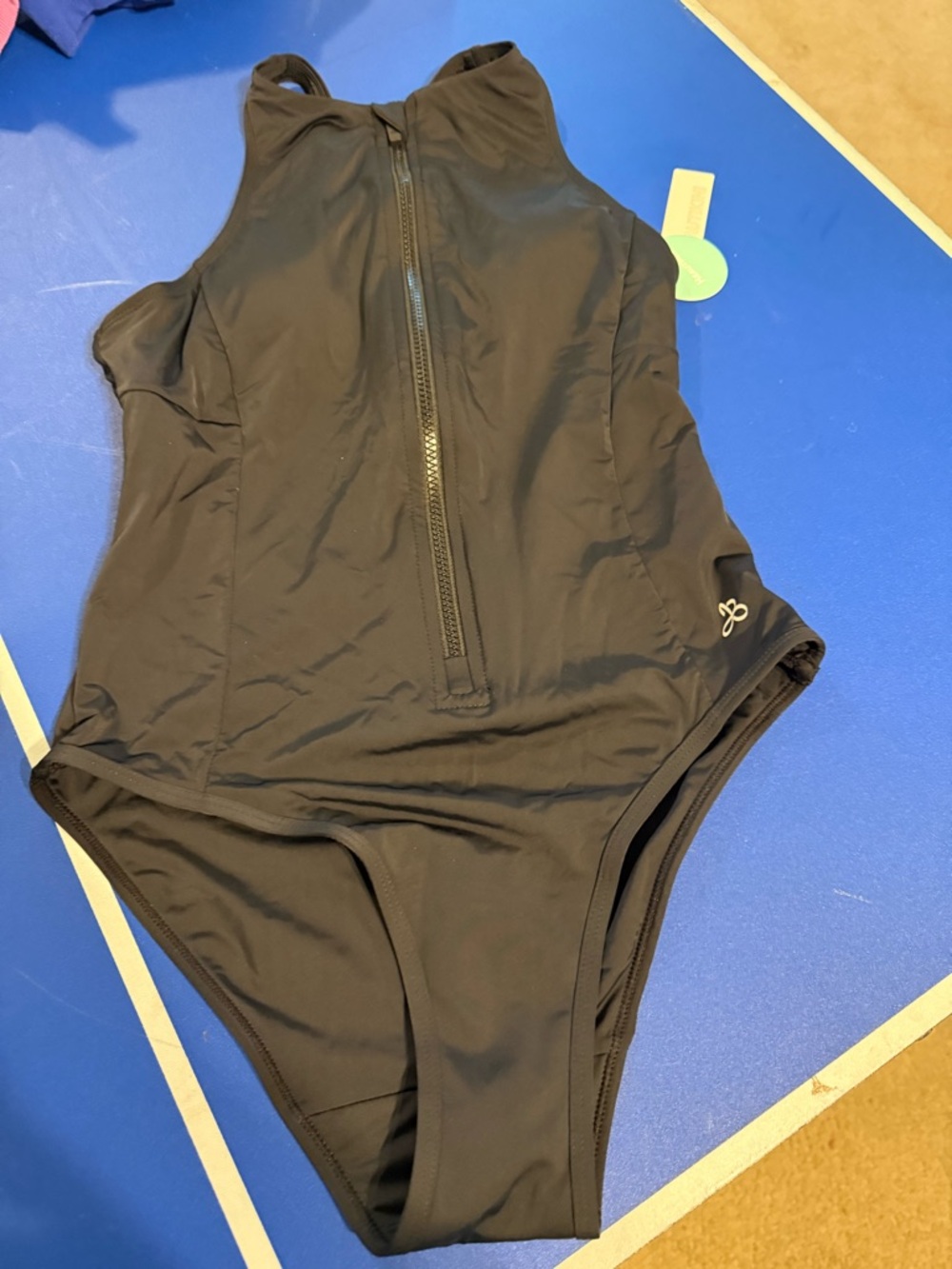 Women’s Front-Zip One-Piece Swimsuit in Black